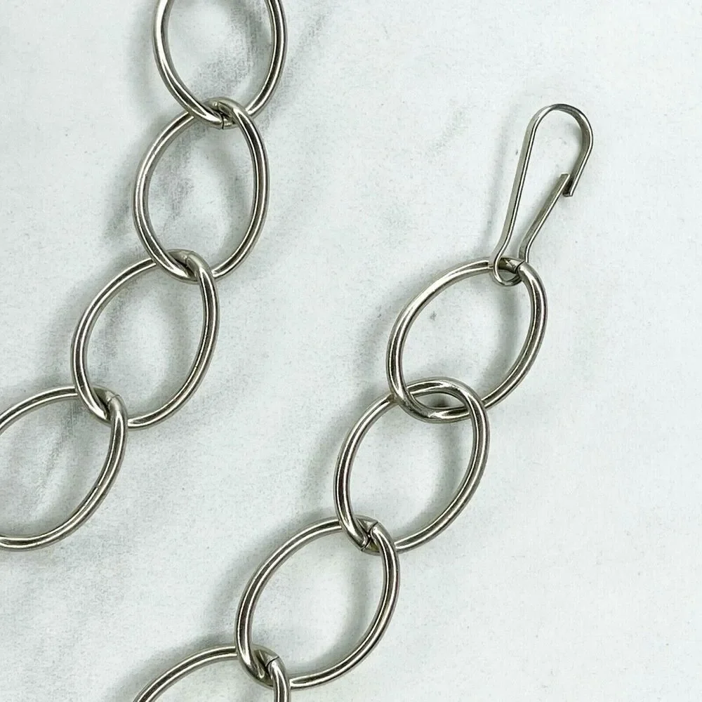 Silver Tone Simple Ball Charm Metal Chain Link Belt Extra Small/Small (XS/S) ✨